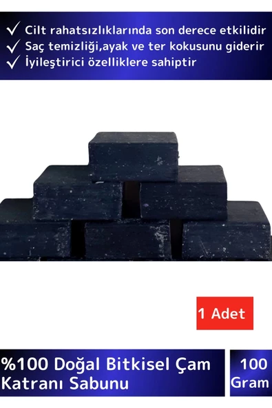 Doğal Güzel Kokulu Çam Katranı Sabunu Özel Üretim Tüm Cilt Tipleri İçin Uygun 1 Adet 100gr