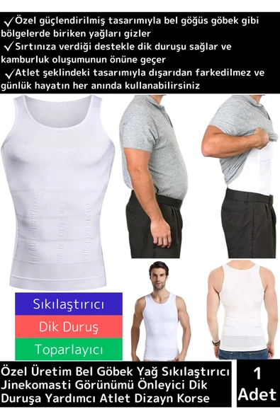 Özel Tasarım Karın Bel Göğüs Jinekomasti Görünüm Engelleyici Erkek Dik Duruş Sıkılaştırıcı Korse 3XL