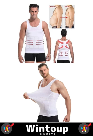 Özel Tasarım Karın Bel Göğüs Jinekomasti Görünüm Engelleyici Erkek Dik Duruş Sıkılaştırıcı Korse S - 2