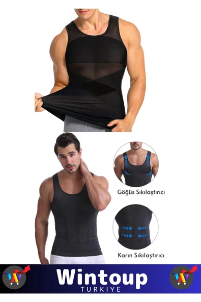 Özel Üretim Göbek Bel Göğüs Jinekomasti Görünüm Engelleyici Erkek Dik Duruş Sıkılaştırıcı Korse 2XL - 4