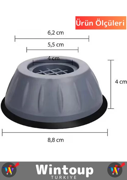 Özel Üretim Titreşim Önleyici Kaydırma Çamaşır Makinesi Mobilya Sabitleyici Ayak 8'li Set - 3