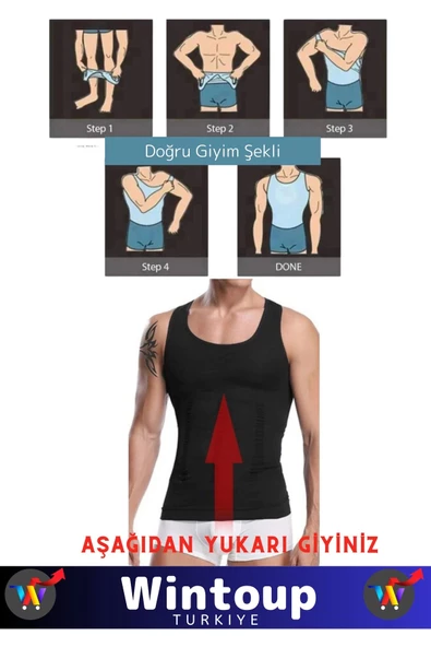 Özel Üretim Göbek Bel Göğüs Jinekomasti Görünüm Engelleyici Erkek Dik Duruş Sıkılaştırıcı Korse 2XL - 5