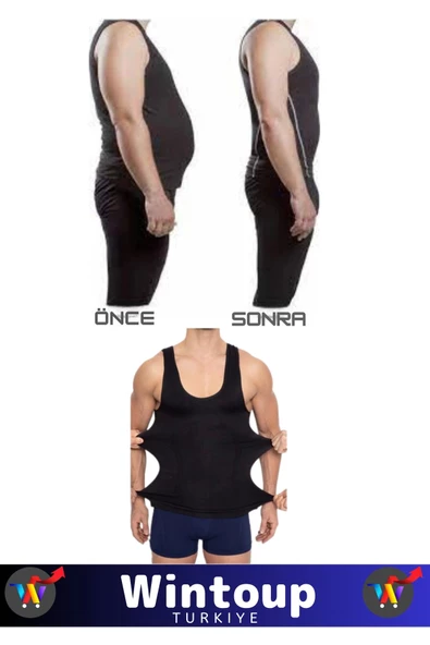 Özel Üretim Göbek Bel Göğüs Jinekomasti Görünüm Engelleyici Erkek Dik Duruş Sıkılaştırıcı Korse 2XL - 2