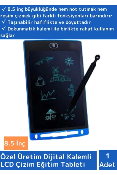 Premium Dijital Kalemli Çocuk Eğitim Tableti Grafik Ders Not Ödev Resim LCD Writing Tablet Mavi ürün görseli