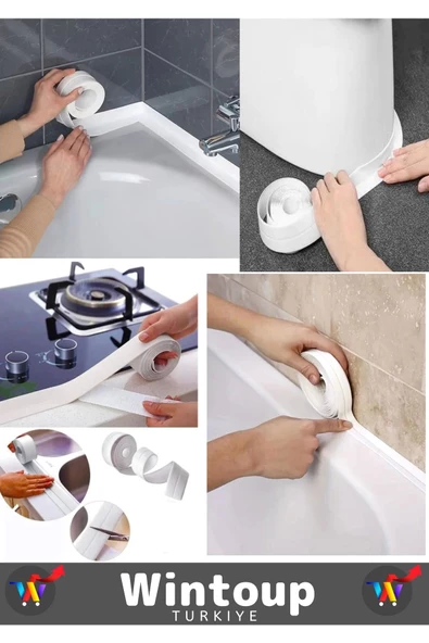 Özel Model Ultra Güçlü Suya Küfe Dayanıklı Pencere Banyo Lavabo Kenar Süper Yalıtım Bantı 4 Adt - 3