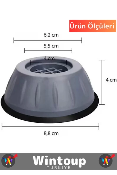 Özel Üretim Titreşim Önleyici Kaydırma Çamaşır Makinesi Mobilya Sabitleyici Ayak 4'lü Set - 3