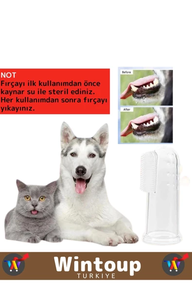 Özel Seri Silikon Parmak Kedi Köpek Çift Yüzlü Diş Temizleme Fırçası Evcil Hayvan Diş Kaşıma Bakım - 4