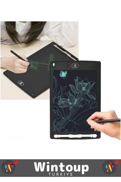 Özel Üretim Dijital Kalemli Çocuk Eğitim Tableti Grafik Ders Not Ödev Resim LCD Writing Tablet Siyah - 2