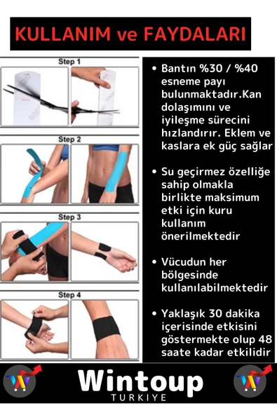 Özel Tasarım Büyük Boy Kas Eklem Bel Bacak Kol Boyun Sırt Omuz Karın Kalça Ağrı Bandı Siyah - 3