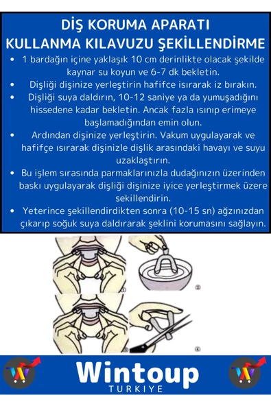 Özel Üretim Diş Çene Sıkma Gıcırdatma Bruksizm Gece Plağı Koruyucu Aparatı Uyku Aparatı Dişlik - 4