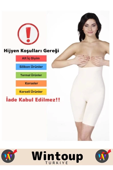 Özel Seri 2 Beden İncelten Şekillendirici Toparlayıcı Sıkılaştırıcı Ağraf Ten 2XL/3XL Bel Korse - 4