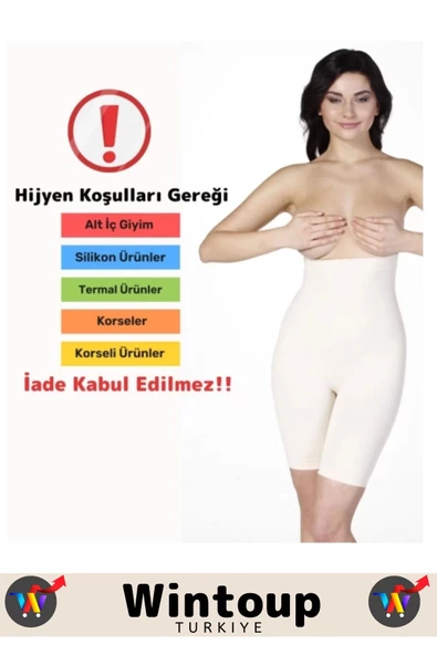 Özel Seri Vücut Şekillendirici Toparlayıcı Kaymaz Sıkılaştırıcı İz Bırakmaz Ten 2XL/3XL Korse - Resim 4