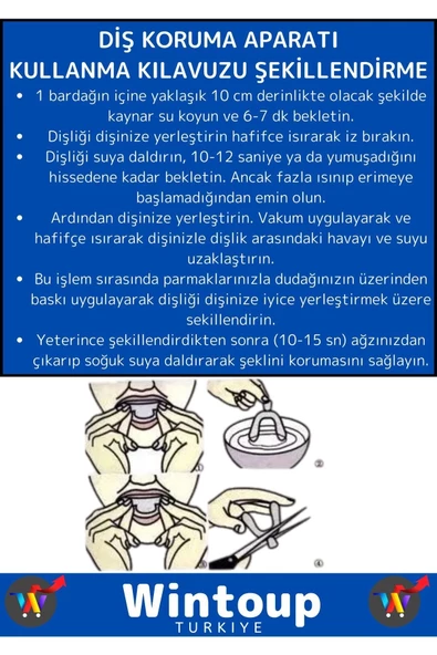 Özel Üretim Çene Sıkma Diş Gıcırdatma Bruxism Gece Plağı Koruyucu Aparatı Dişlik Uyku Aparatı 1 Adet - 4