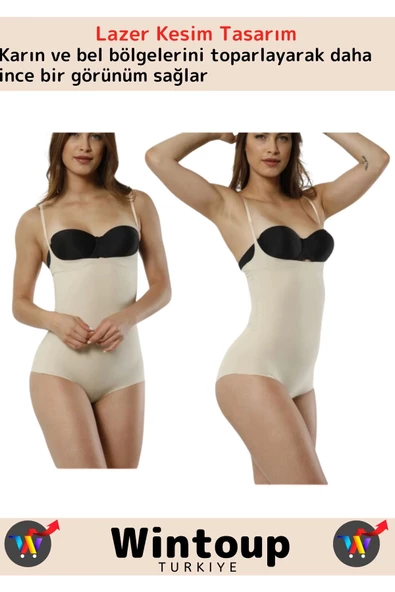 Özel Model Sıkılaştırıcı Toparlayıcı Beden Daraltıcı Lazer Kesim Gögüs Altı Body Korse Ten 2XL/3XL - Resim 2