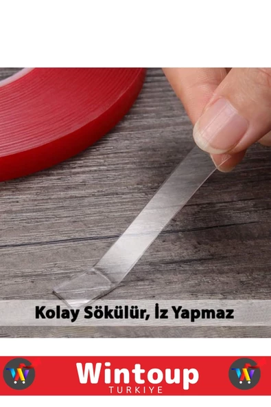 Özel Üretim Ultra Güçlü Çok Amaçlı Tamir Cam Dış Mekan Montaj 1,5mt Nano Çift Taraflı Şeffaf Bant - 4