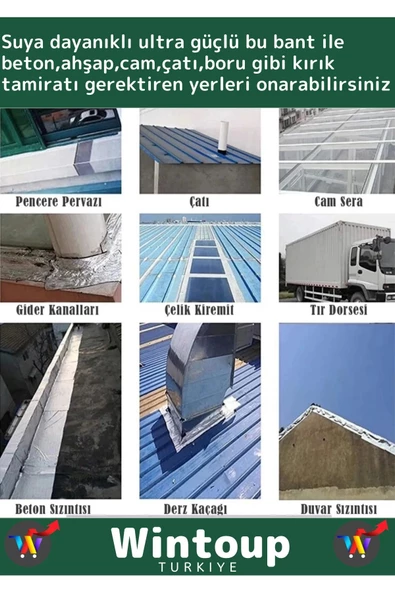 Özel Üretim Süper Güçlü Su Geçirmez Yeşil Çok Amaçlı Tamir ve İzolasyon Bandı 48mm x 10m 2 Adet - 2