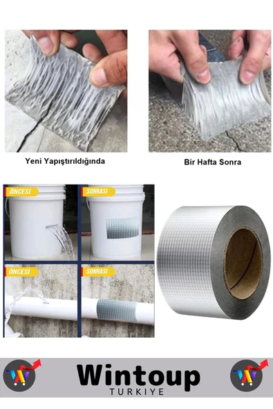 Premium Seri Su Geçirmez Isıya Dayanıklı Alüminyum Ultra Güçlü Tamir Bandı Çamur Bant 3 Adet - Resim 2