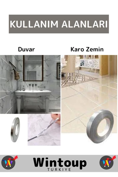 Özel Üretim Uzun Ömürlü Ekstra Güçlü Su Geçirmez Fayans Arası Şerif Derz Bant 1 Cm X 50 Metre - 4