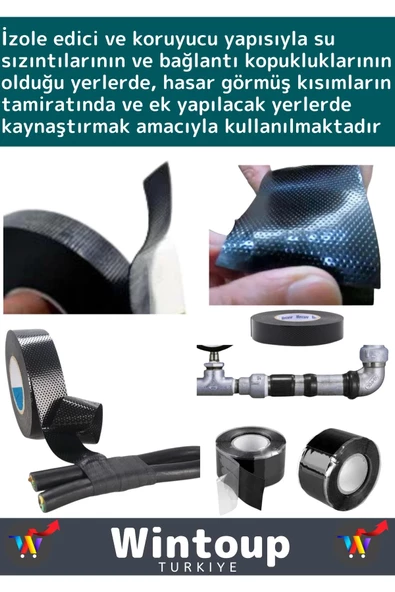Premium Seri Yanmaz Su Geçirmez Ekstra Güçlü Yapışkanlı Kendinden Eriyen Kauçuk Yalıtım Bandı 3 Adet - 2