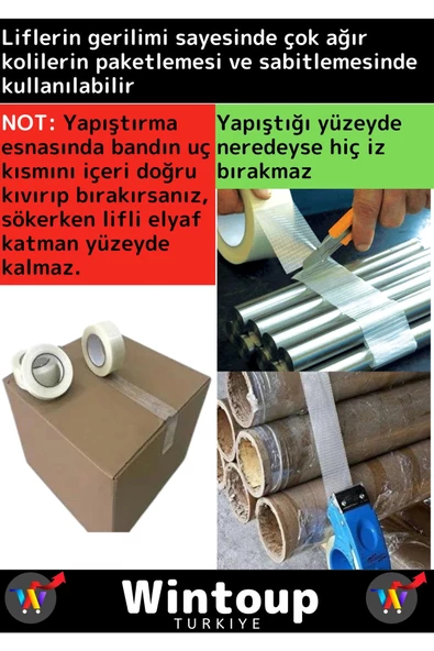 Premium Seri İz Bırakmaz Yüksek Mukavemetli Çok Güçlü Lifli Kopmaz Koli Bandı 3 Adet - 2