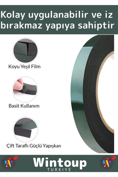 Premium Ultra Güçlü İz Bırakmaz Elastik Yapılı Çift Taraflı 10mm-10Metre Akrilik Köpük Bant 2 Ad - 4