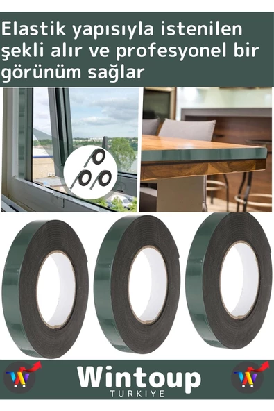 Özel Üretim Ultra Güçlü İz Bırakmaz Elastik Yapılı Çift Taraflı 10mm-10 Metre Akrilik Köpük Bant - Resim 3