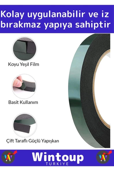 Özel Üretim Ultra Güçlü İz Bırakmaz Elastik Yapılı Çift Taraflı 36mm-10Metre Akrilik Köpük Bant 2 Ad - 4