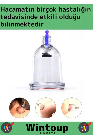 Özel Üretim Yüksek Kaliteli Selülit Çatlak Giderici Vakumlu 12'li Hacamat Kupası Seti - 3