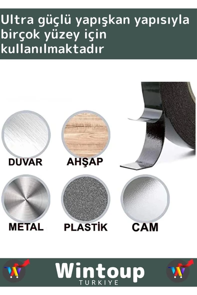 Özel Üretim Ultra Güçlü İz Bırakmaz Elastik Yapılı Çift Taraflı 10mm-10 Metre Akrilik Köpük Bant - Resim 2