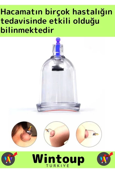 Özel Üretim Yüksek Kaliteli Selülit Çatlak Giderici Vakumlu 6 Numara Hacamat Kupası 20 Adet - 3