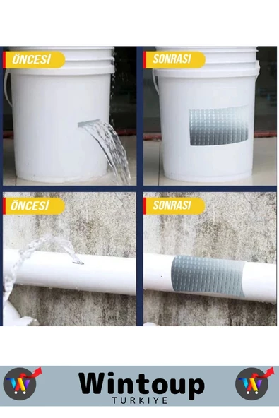 Özel Üretim Süper Güçlü Su Geçirmez Gri Çok Amaçlı Tamir ve İzolasyon Bandı 48mm x 10 Metre 3 Adet - 3