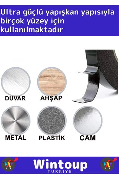 Özel Üretim Ultra Güçlü İz Bırakmaz Elastik Yapılı Çift Taraflı 36mm-10Metre Akrilik Köpük Bant 3 Ad - 2