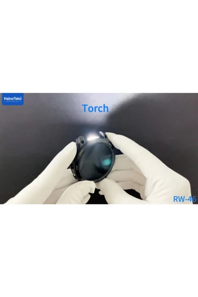 RW 46 Large Amoled Sport Watch With Torch Black Edition Wireless Charge 3 Strap Premium Series - Resim 3