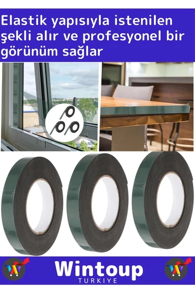 Premium Üretim Süper İz Bırakmaz Elastik Model Çift Taraflı 36mm-10Metre Akrilik Köpük Bant 5'li - Resim 3