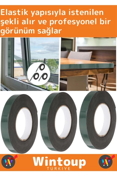Premium Üretim Dayanıklı İz Bırakmaz Elastik Çift Taraflı 48mm-10Metre Akrilik Köpük Bant 5'li - 3