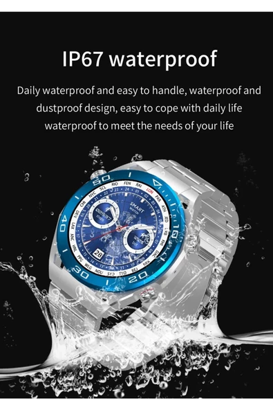 SK 4 Ultimate Amoled Ekran 49 Mm 1.62 Inch BT Call/Bildirim/NFC/GPSAkıllı Saat 2 Strap - Resim 3