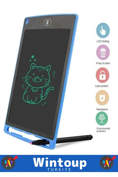 Özel Üretim 8.5 Inch LCD Dijital Kalemli Çocuk Not Resim Grafik Çizim Eğitim Tableti - 4