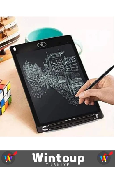 Özel Üretim 8.5 Inch LCD Dijital Kalemli Çocuk Not Resim Grafik Çizim Eğitim Tableti - 4