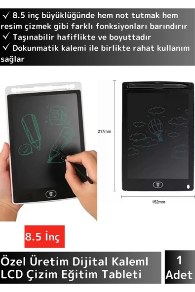 Özel Seri LCD Dijital Kalemli Çocuk Not Resim Grafik Çizim Eğitim Tableti 8.5 İnç Tablet