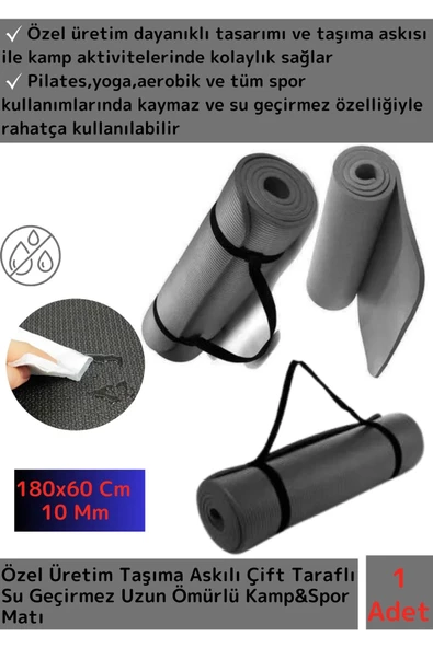 Özel Seri Su Geçirmez Taşıma Askılı Çift Taraflı Kamp Zemin Çadır Uyku Matı Yoga Yer Minderi 10 Mm - 1