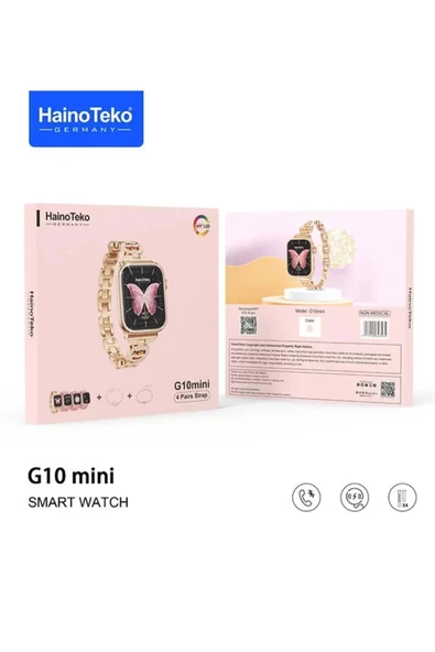 Premium Version G10 Mini 4 Kordonlu Kadın Saat BT Call/Sağlık Takibi Özellikli Android ios Destekli - Resim 3