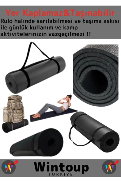 Premium Çift Taraflı Su Geçirmez Taşıma Askılı Kamp Çadır Uyku Matı Minder Yoga Pilates Matı 6,5 Mm - 2