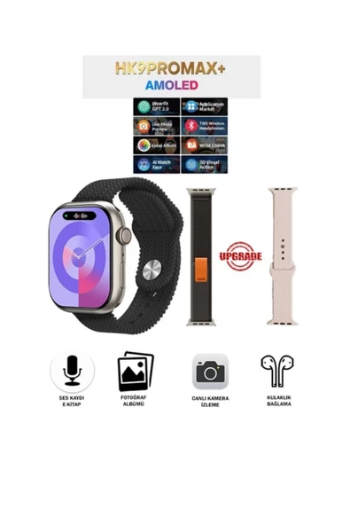 Premium WEARFİT Amoled Ekran HK9 PRO MAX+ Watch Çift Kordon OpenAI's New Chatgpt ürün görseli