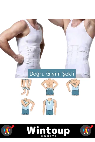 Yeni Seri Göbek Bel Göğüs Toparlayıcı Jinekomasti Görünüm Engelleyici Erkek Sıkılaştırıcı Korse - 4