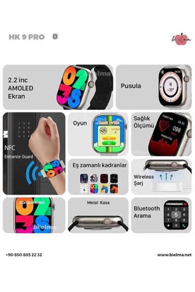 Oppo&honor Uyumlu Watch 8 Hk9 Pro Chatgpt Yapay Zeka 2.05 Hd Amoled Ekran Akıllı Saat - 3