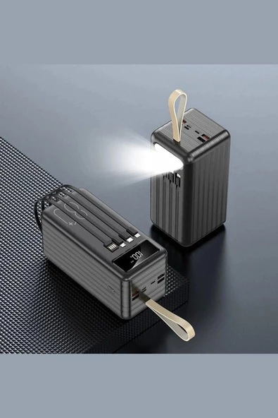 Dijital Göstergeli Gerçek 80.000 mAh Işıklı Kamp Deprem Çantası Taşınabilir 4 Çıkışlı Powerbank - 2