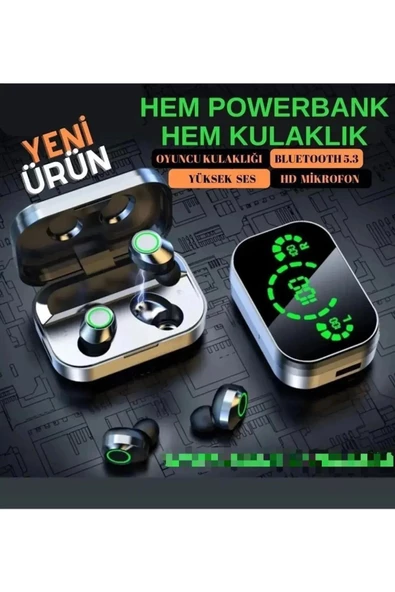 Xiaomi Mi 11 Pro+5G Uyumlu Powerbank özellikli bluetoothlu kulaklık YD3