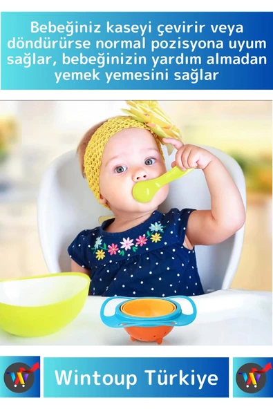 Premium Seri BPA Free Zararsız Pratik Kolay Temizlenir Eğlenceli Dökülmez Tasarım Bebek Mama Kasesi - 3