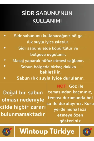 Özel %100 Doğal Bitkisel Güzel Kokulu El Yüz Saç Vücut Cilt Orijinal Sidr Sabunu 120 Gram 5 Adet - 3