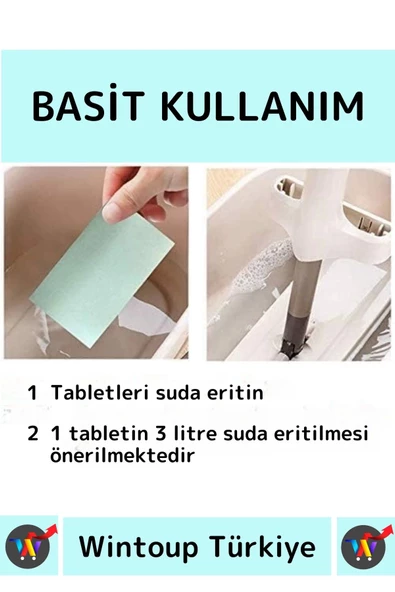 Premium Dükkan Fayans Ahşap Parçalanabilir Pratik Zemin Parlatma Temizleme Tableti 20'li - 2